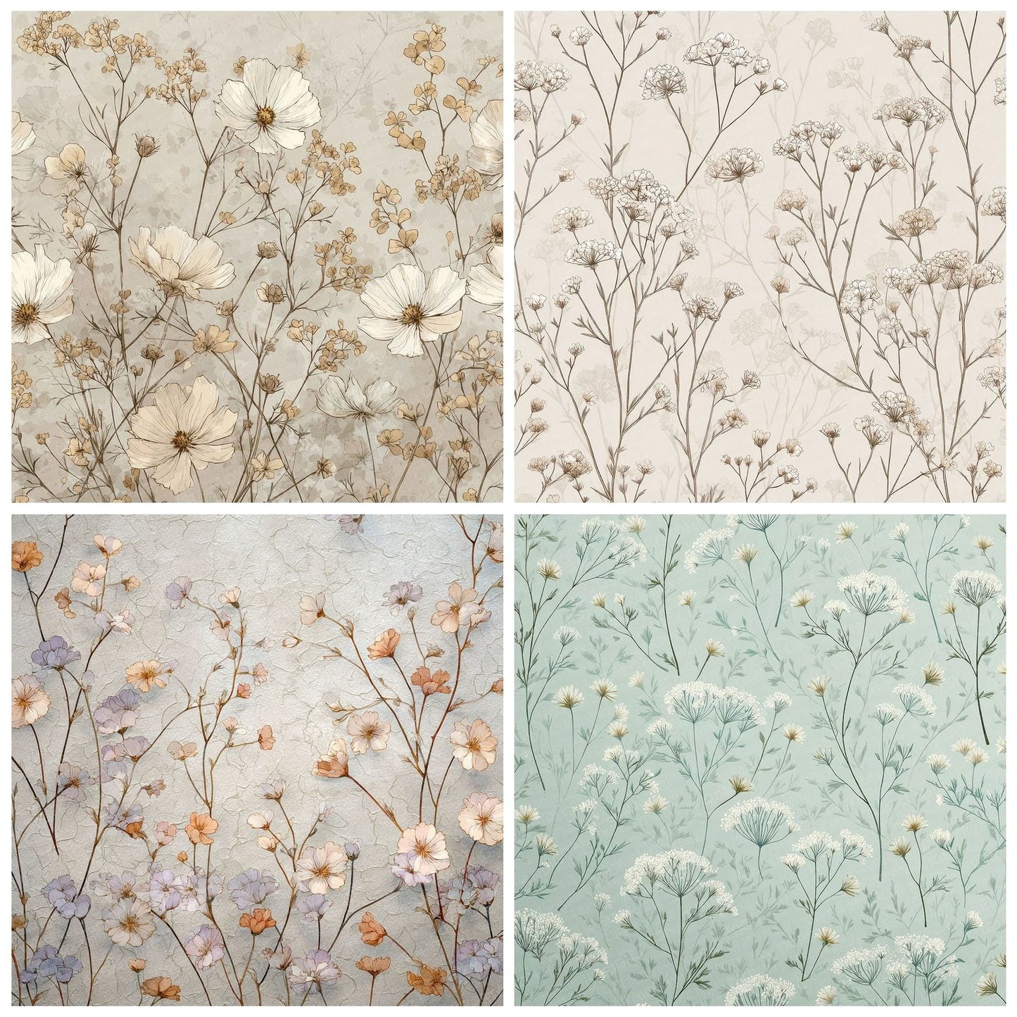Wildflower Ink Background Digital Paper Pack (DDD000057)