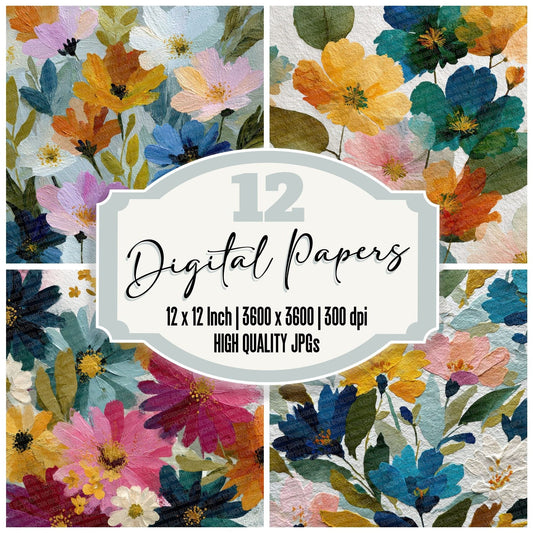Wildflower Painted Background Digital Paper Pack (DDD000058)
