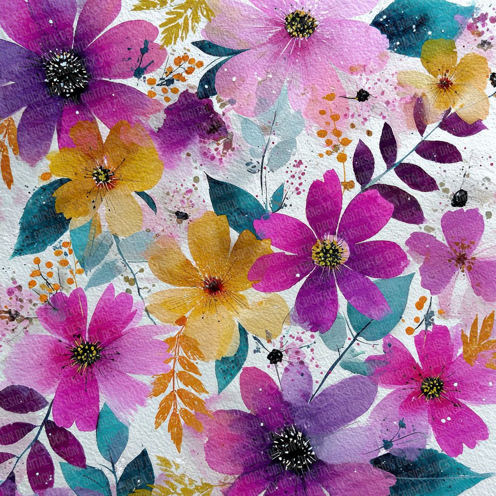 Wildflower Painted Background Digital Paper Pack (DDD000058)