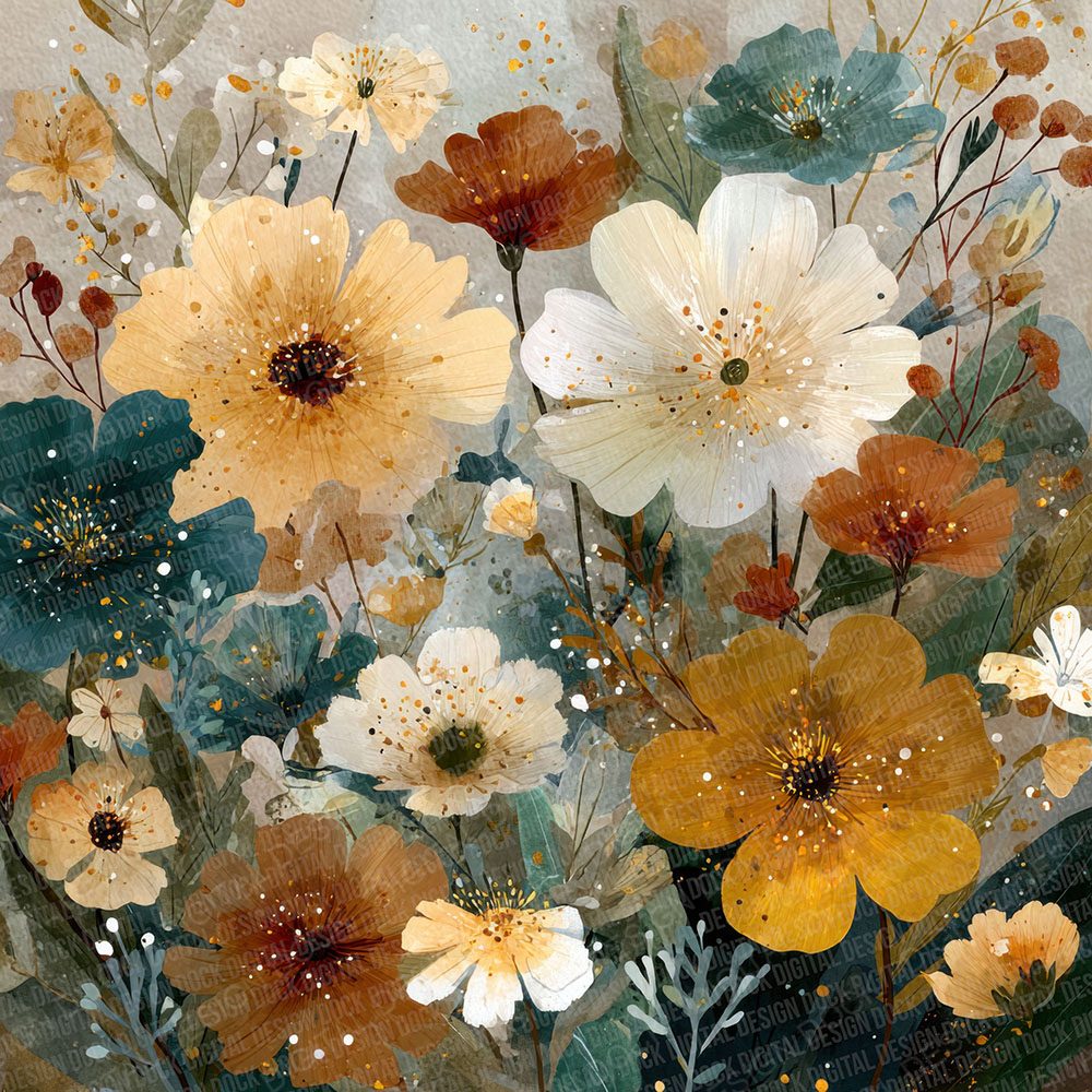 Wildflower Painted Background Digital Paper Pack (DDD000058)