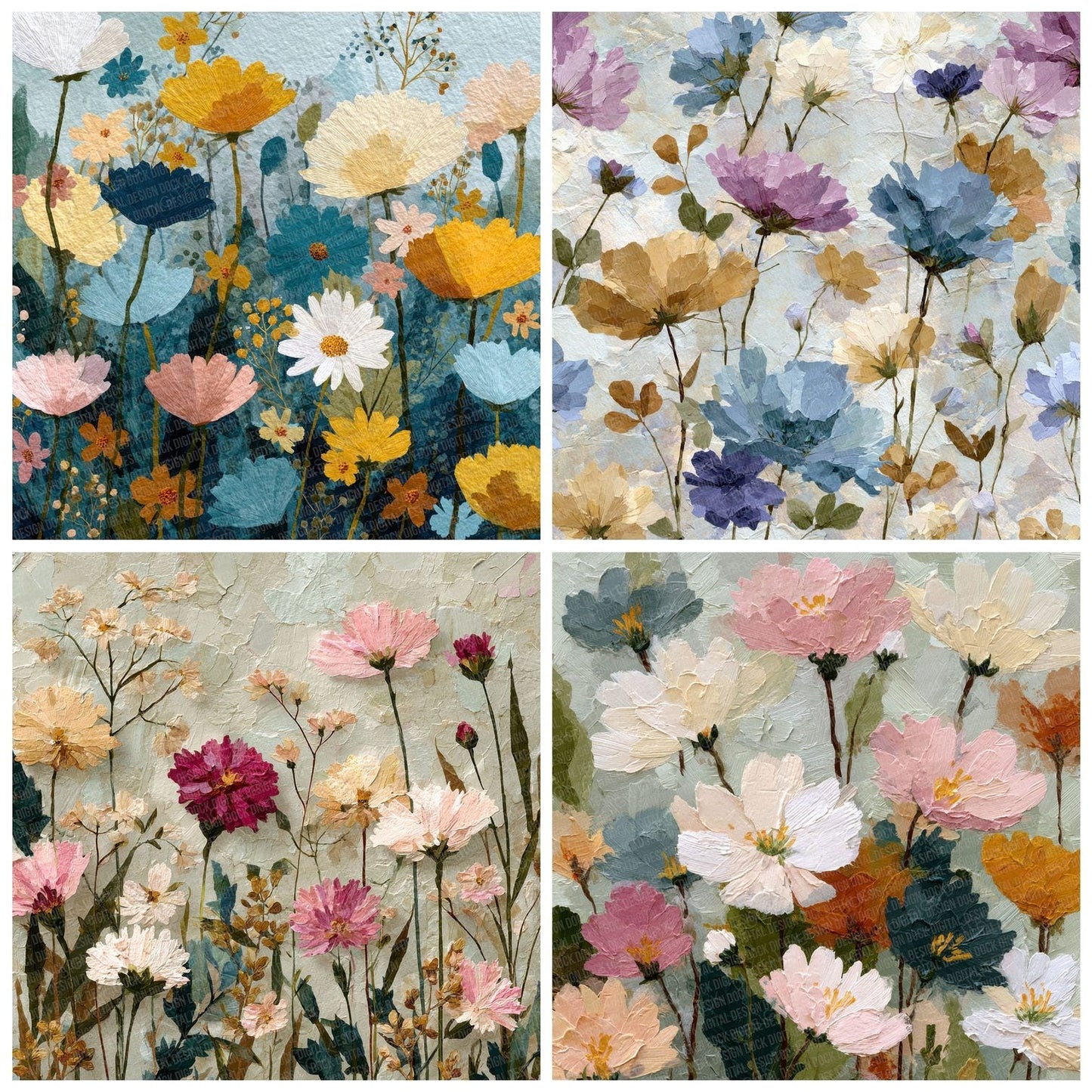 Wildflower Paper Background Digital Paper Pack (DDD000059)