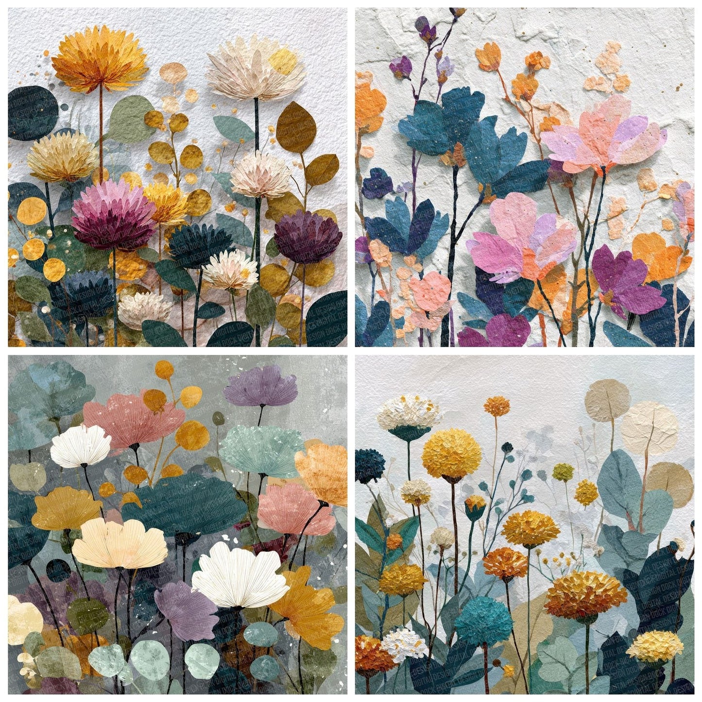 Wildflower Paper Background Digital Paper Pack (DDD000059)
