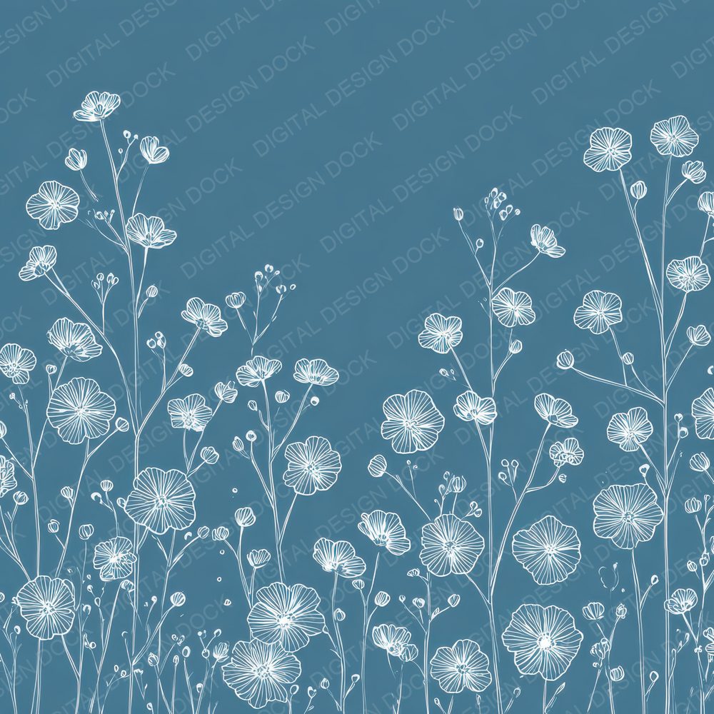 Duckegg Forgetmenot Outline Background Digital Paper Pack (DDD000068)