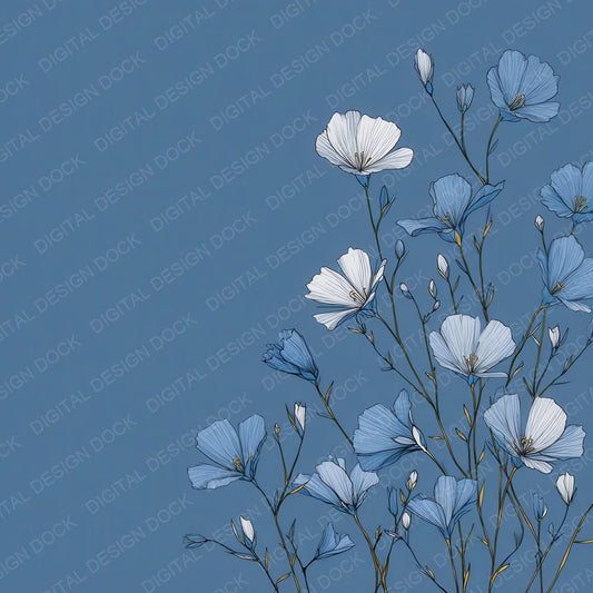 Glacier Flax Outline Background Digital Paper Pack (DDD000069)