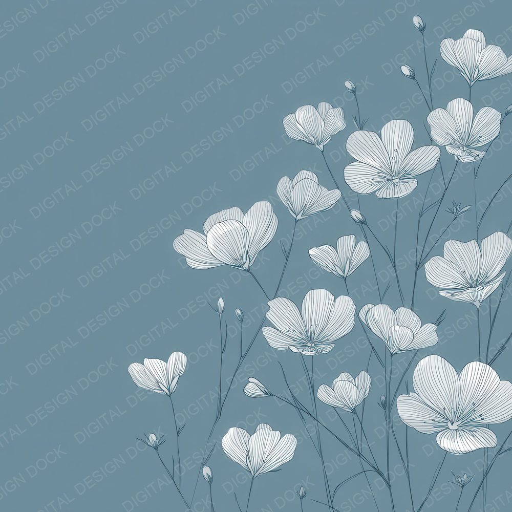 Glacier Flax Outline Background Digital Paper Pack (DDD000069)
