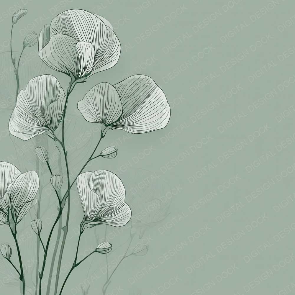 Mist Sweetpea Outline Background Digital Paper Pack (DDD000073)