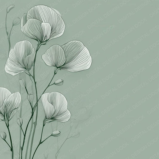 Mist Sweetpea Outline Background Digital Paper Pack (DDD000073)