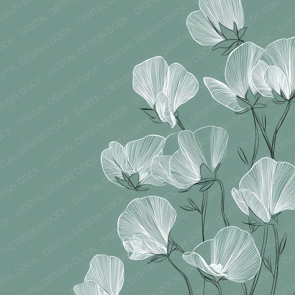 Mist Sweetpea Outline Background Digital Paper Pack (DDD000073)