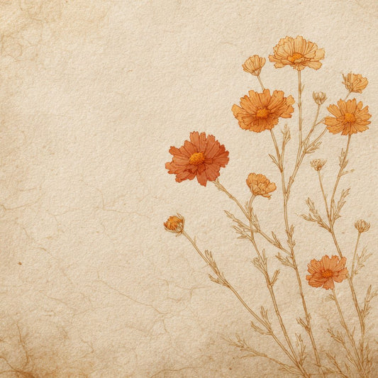 Oat Marigold Outline Background Digital Paper Pack (DDD000074)