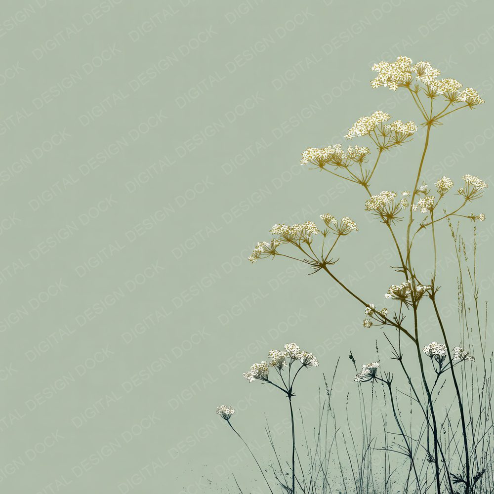 Pistachio Yarrow Outline Background Digital Paper Pack (DDD000077)