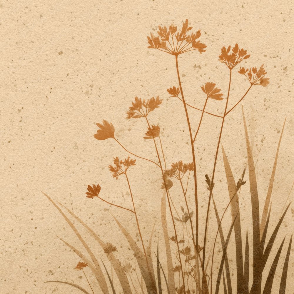 Vanilla Seedhead Outline Background Digital Paper Pack (DDD000080)