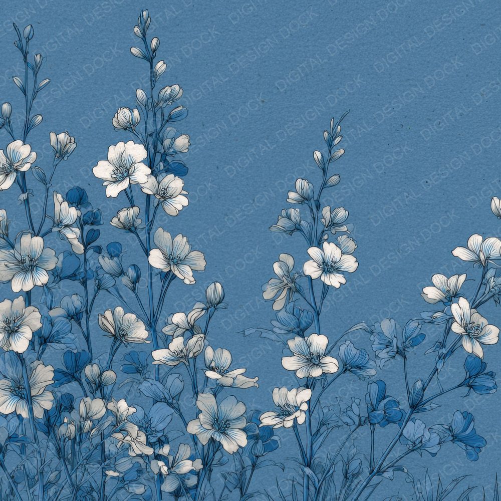 Cloud Larkspur Outline Background Digital Paper Pack (DDD000087)