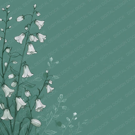 Eucalyptus Foxglove Outline Background Digital Paper Pack (DDD000088)