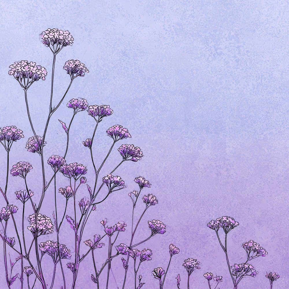 Lavender Verbena Outline Background Digital Paper Pack (DDD000092)