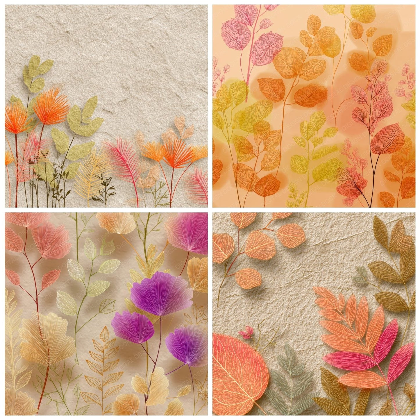 Neon Botanical Sand Digital Paper Pack (DDD000106)