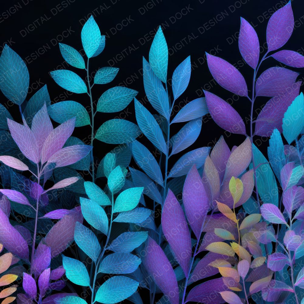 Neon Palm Leaf Botanical Digital Paper Pack (DDD000113)
