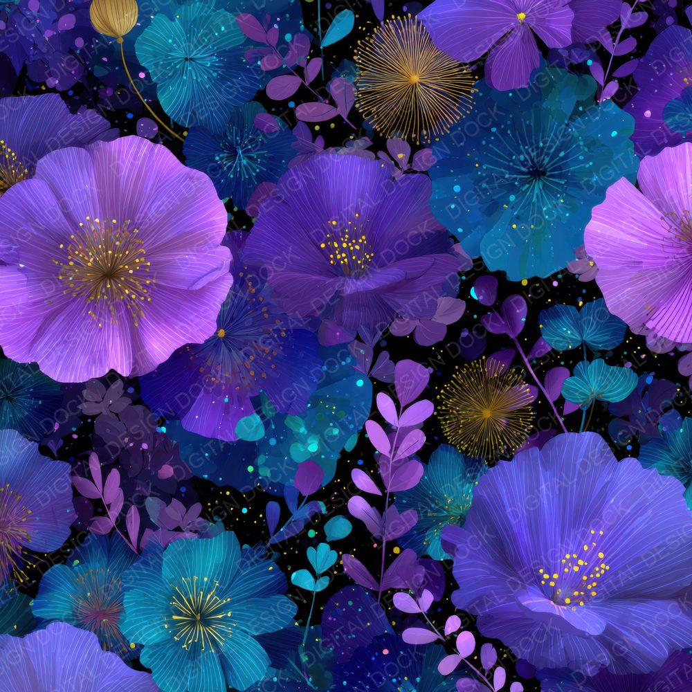 Neon Wildflower Light Background Digital Paper Pack (DDD000114)