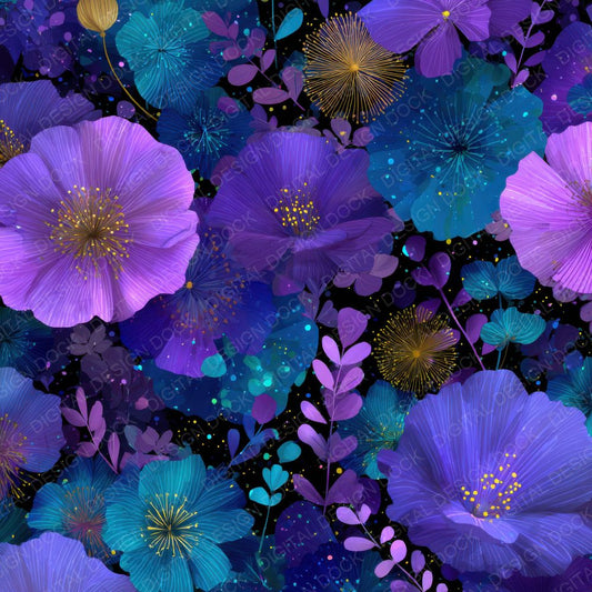 Neon Wildflower Light Background Digital Paper Pack (DDD000114)