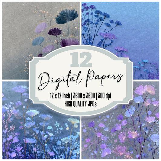 Neon Wildflower Stone Digital Paper Pack (DDD000117)