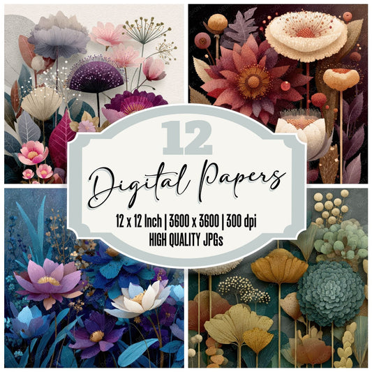 Carrington Surreal Floral Background Digital Paper Pack (DDD000123)