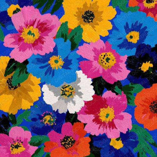 Hockney Colour Floral Background Digital Paper Pack (DDD000127)