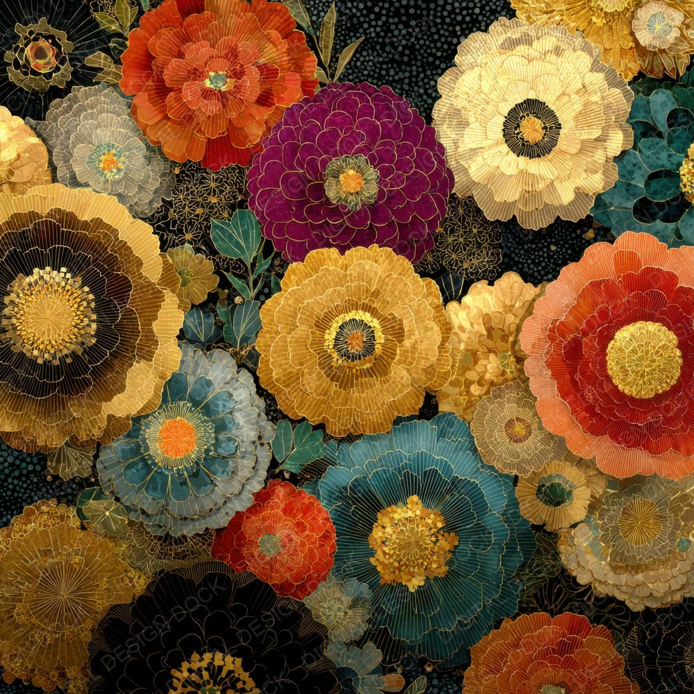 Klimt Ornamental Floral Background Digital Paper Pack (DDD000129)
