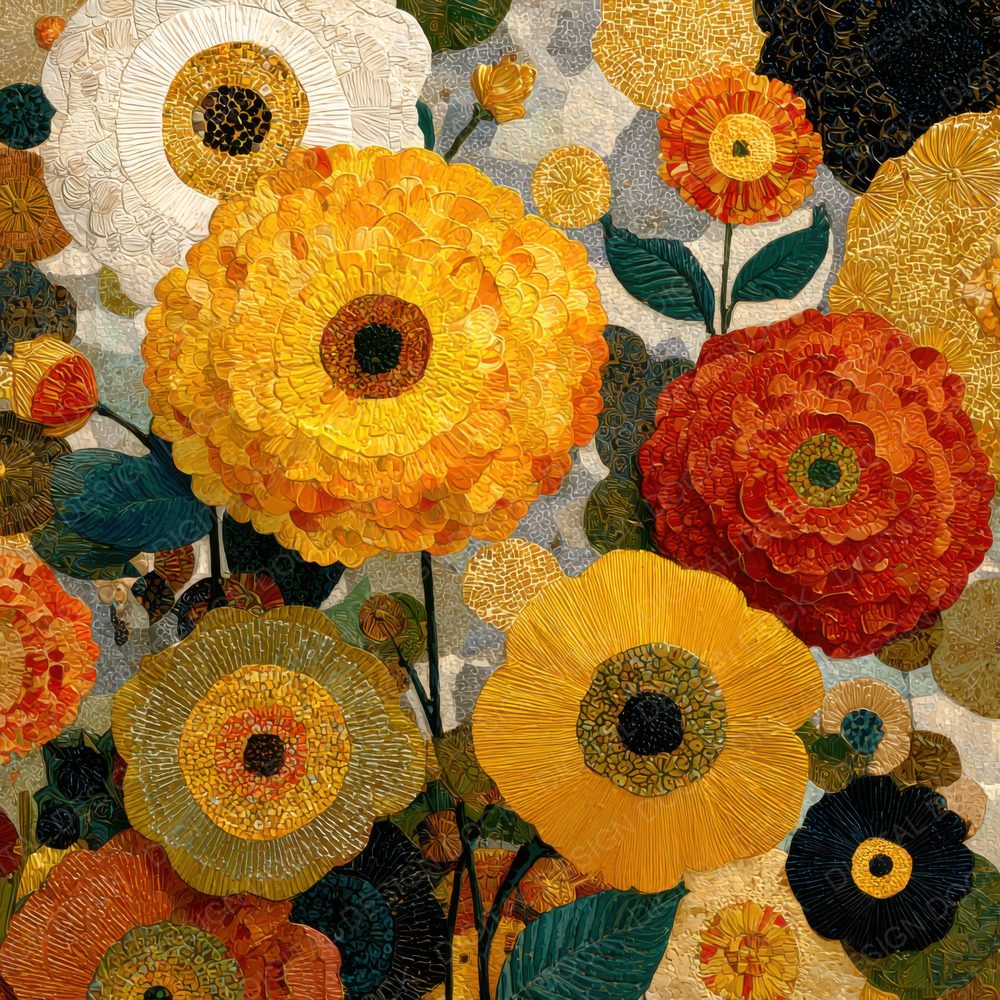 Klimt Ornamental Floral Background Digital Paper Pack (DDD000129)