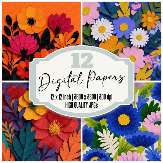 Matisse Cut Floral Background Digital Paper Pack (DDD000131)