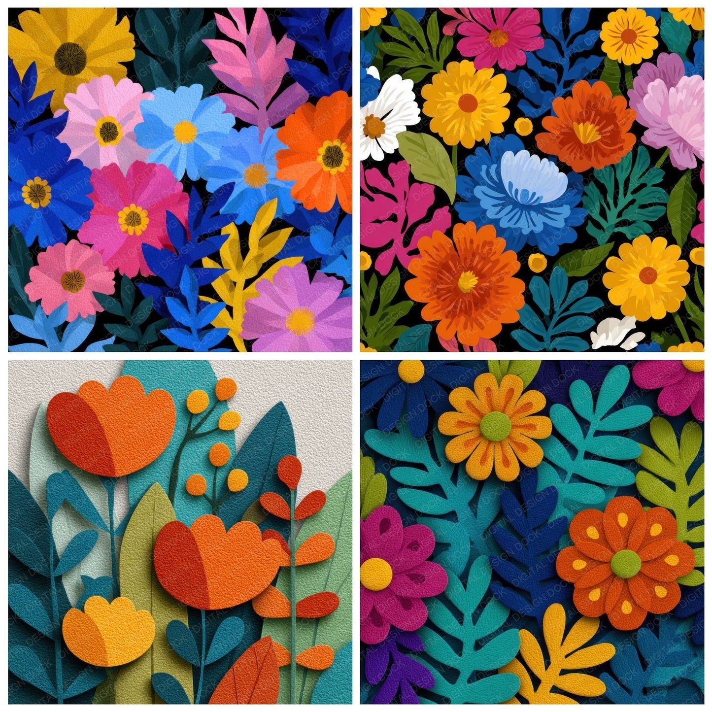 Matisse Cut Floral Background Digital Paper Pack (DDD000131)