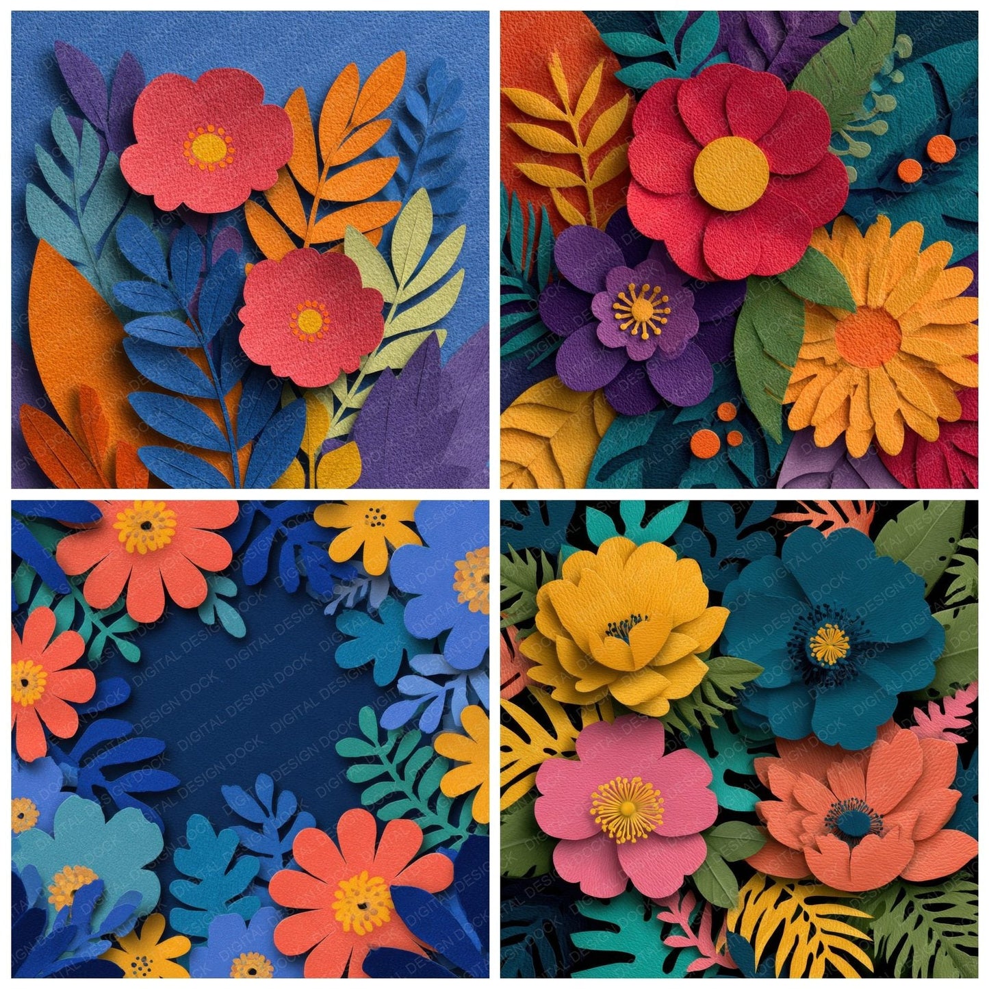 Matisse Cut Floral Background Digital Paper Pack (DDD000131)