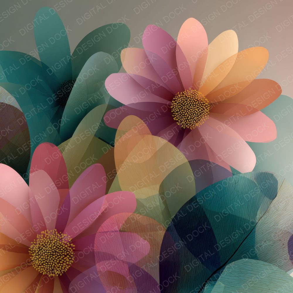 Rothko Abstract Floral Background Digital Paper Pack (DDD000137)