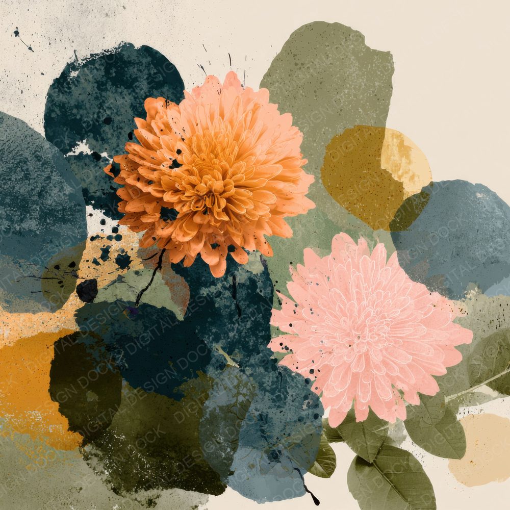 Atmospheric Floral Wash Background Digital Paper Pack (DDD000142)