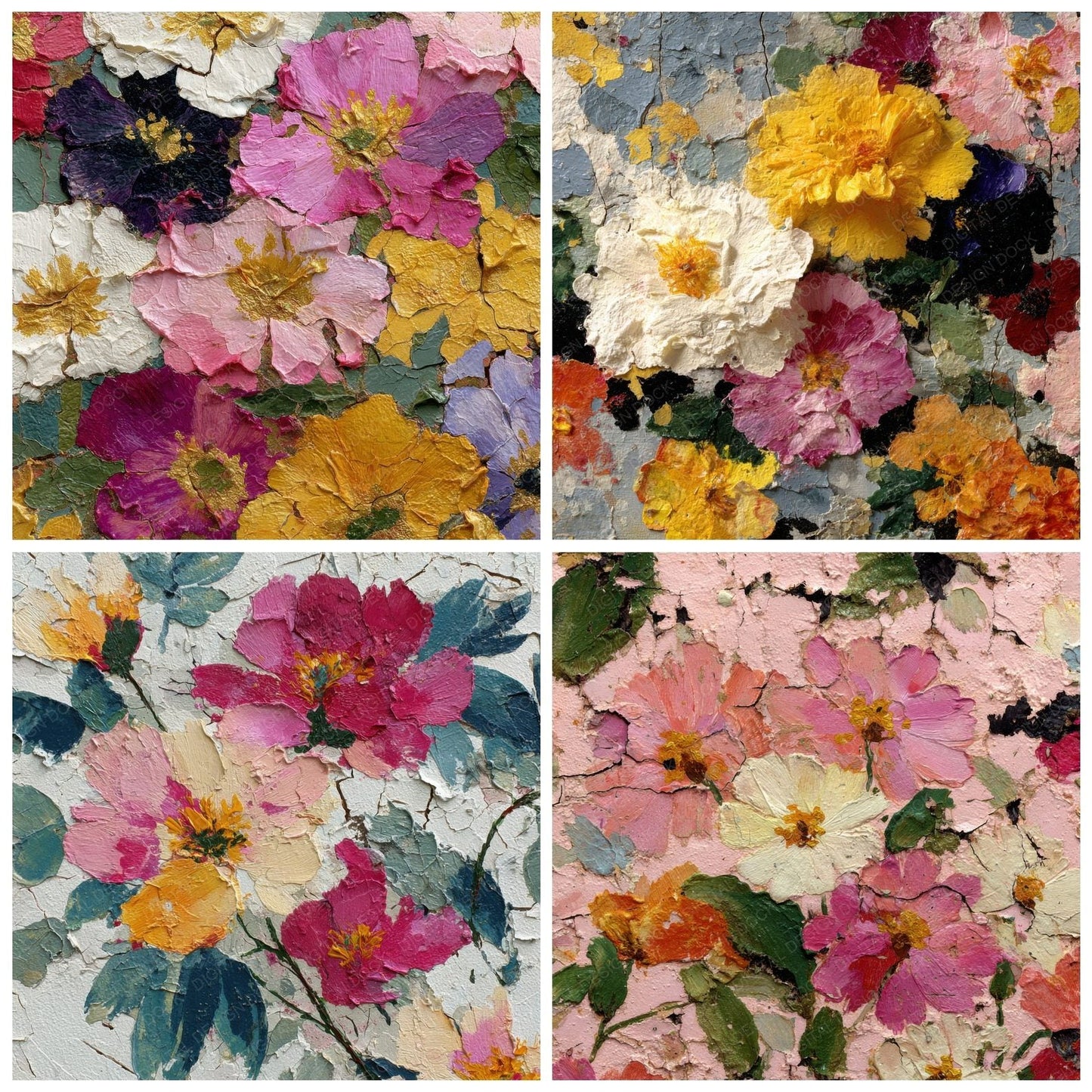 Crushed Floral Surface Background Digital Paper Pack (DDD000143)