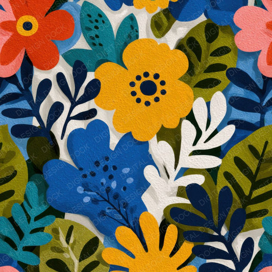 Cutout Floral Silhouette Background Digital Paper Pack (DDD000144)