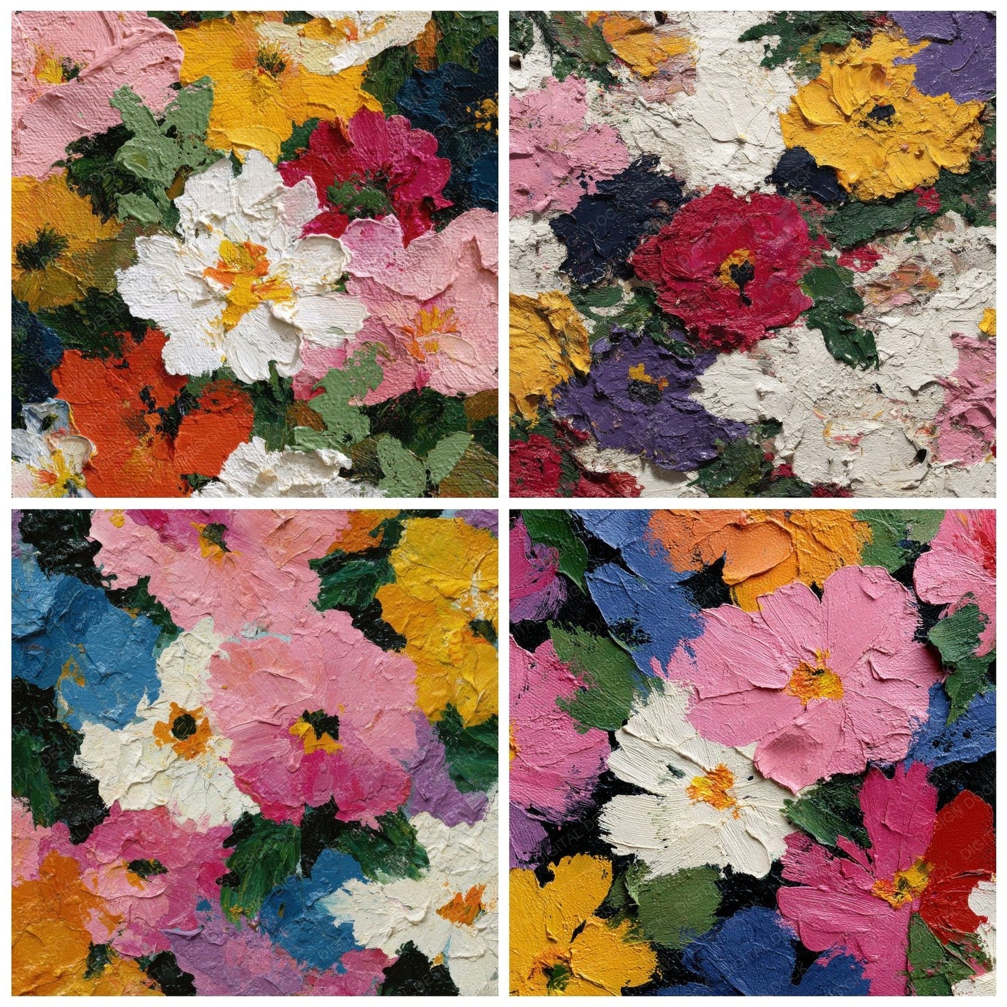 Emotional Floral Paint Background Digital Paper Pack (DDD000146)