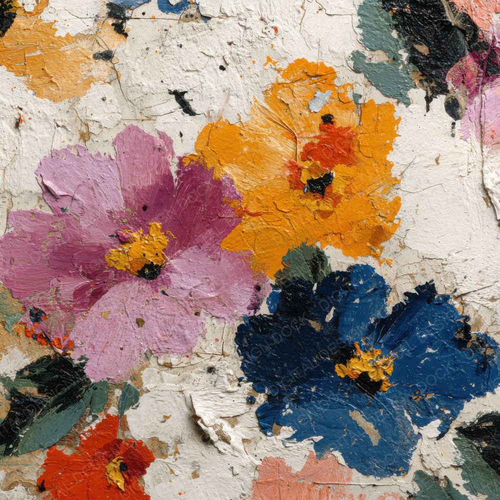 Emotional Floral Paint Background Digital Paper Pack (DDD000146)