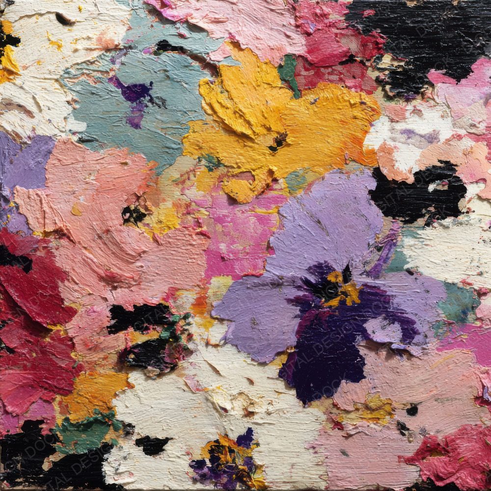 Emotional Floral Paint Background Digital Paper Pack (DDD000146)