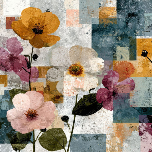 Eroded Floral Collage Background Digital Paper Pack (DDD000147)