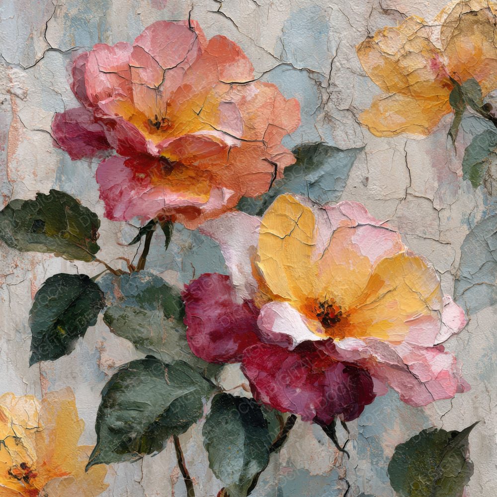 Expressive Rose Floral Background Digital Paper Pack (DDD000149)