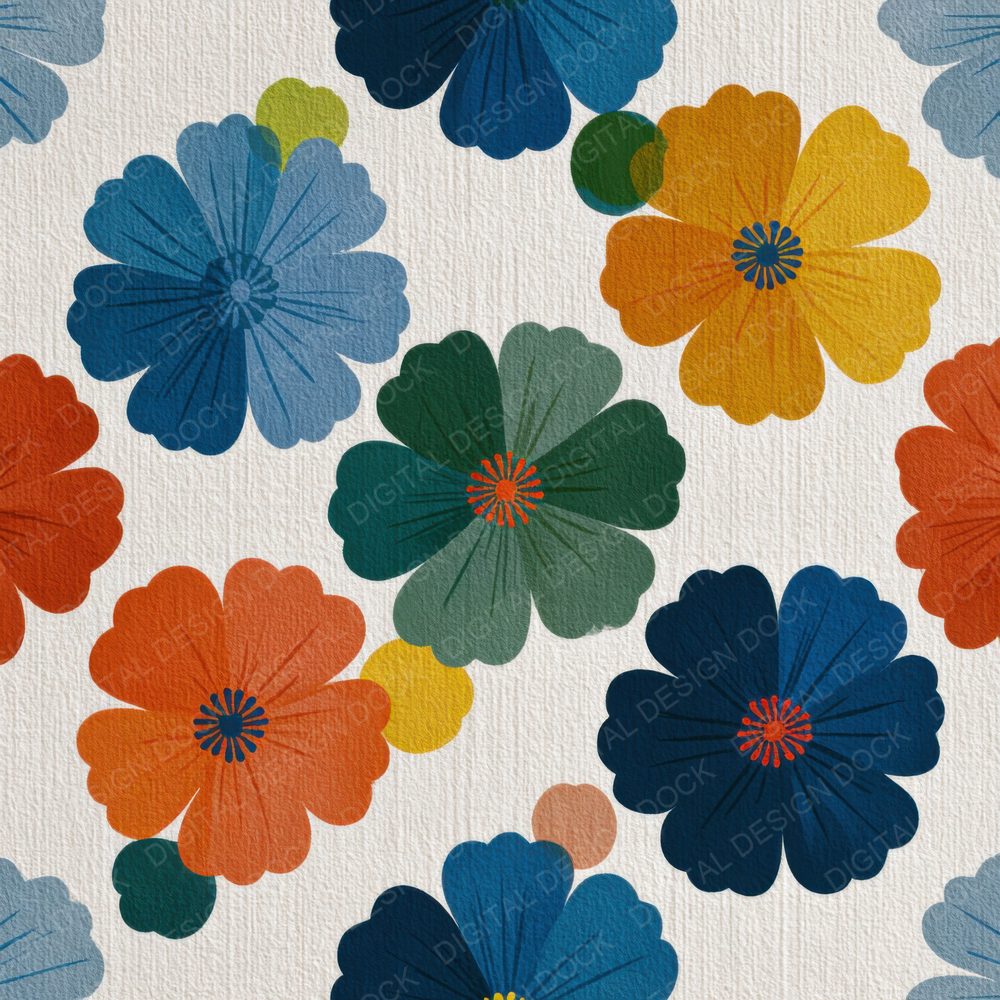 Modular Floral Textile Background Digital Paper Pack (DDD000154)