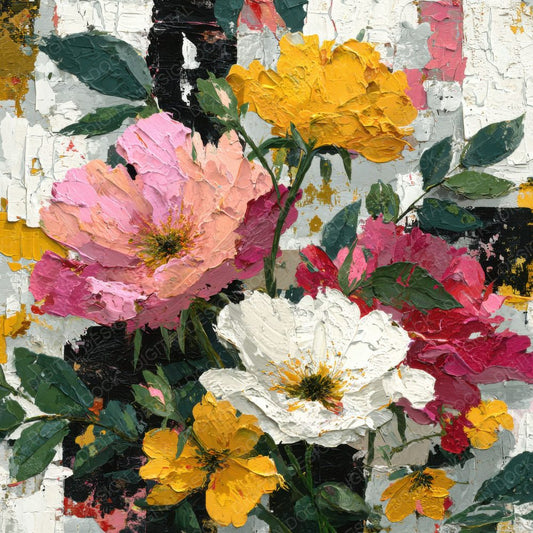 Overpainted Floral Mural Background Digital Paper Pack (DDD000155)