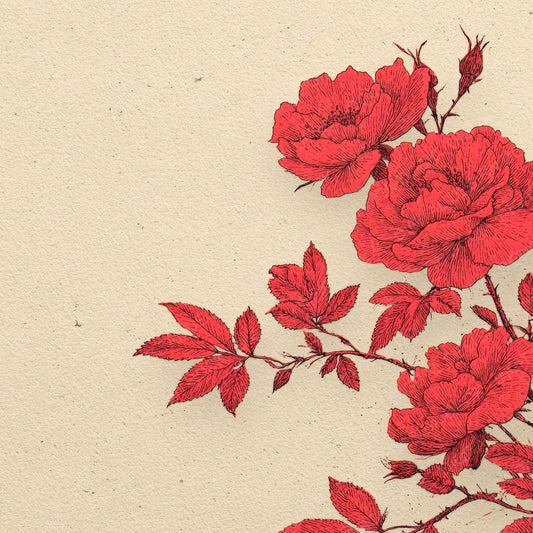 Rose Ink Border Background Digital Paper Pack (DDD000157)