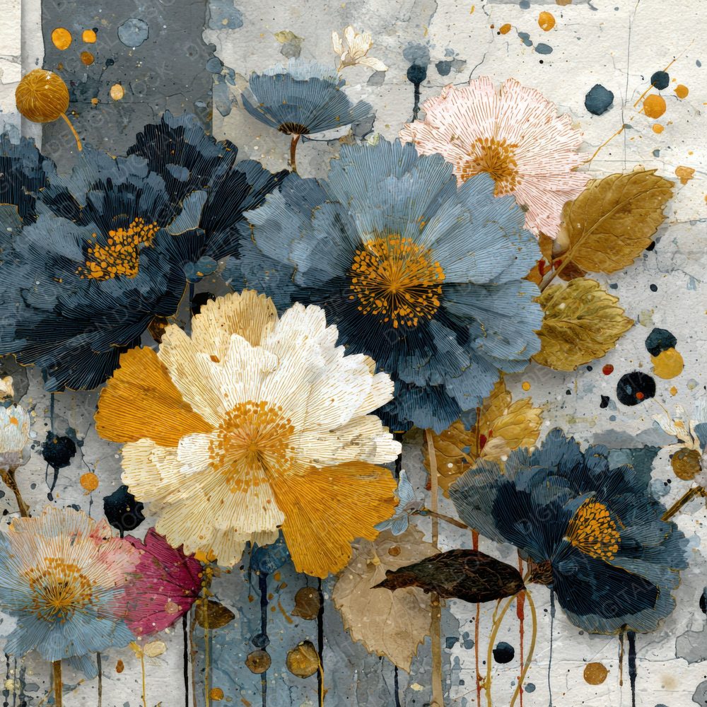 Unstable Floral Ink Background Digital Paper Pack (DDD000160)