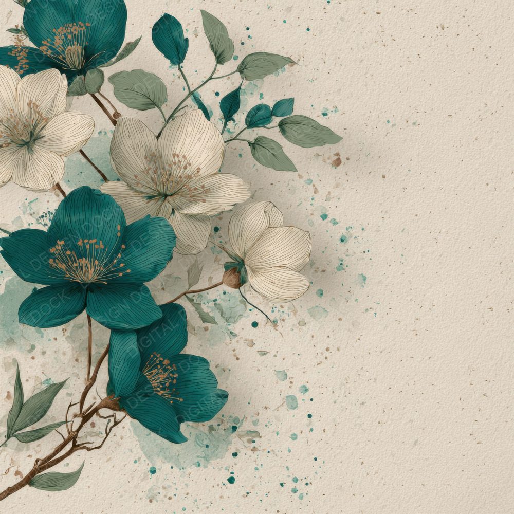 Eucalyptus Hellebore Ink Background Digital Paper Pack (DDD000167)