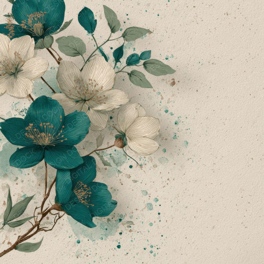 Eucalyptus Hellebore Ink Background Digital Paper Pack (DDD000167)