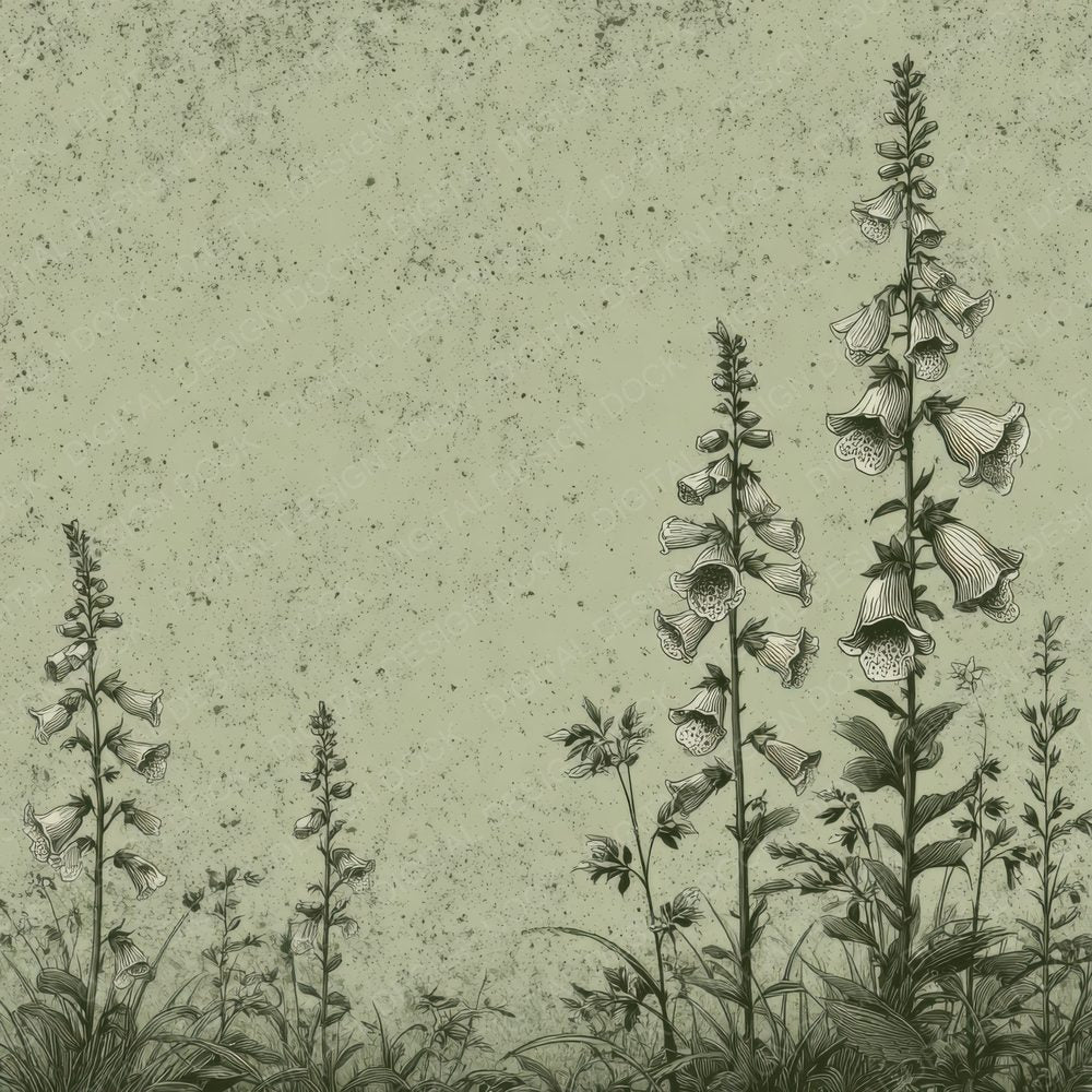 Moss Foxglove Ink Background Digital Paper Pack (DDD000172)