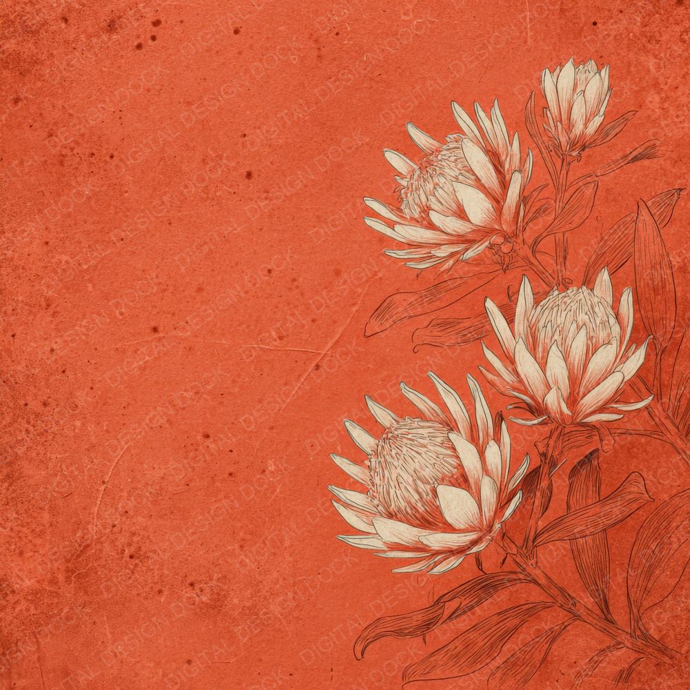 Rust Protea Ink Background Digital Paper Pack (DDD000177)