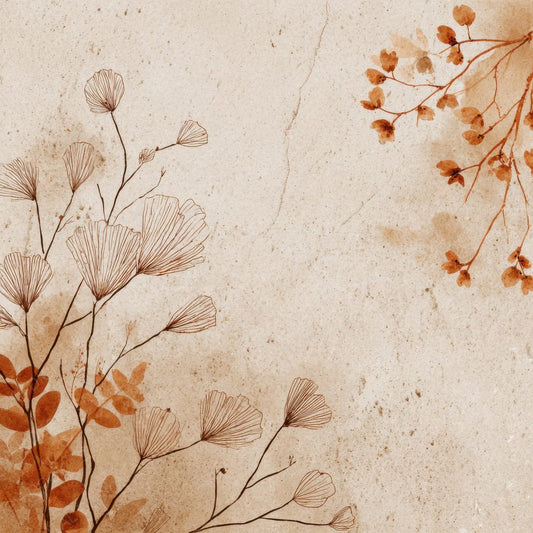 Clay Botanical Outline Background Digital Paper Pack (DDD000184)