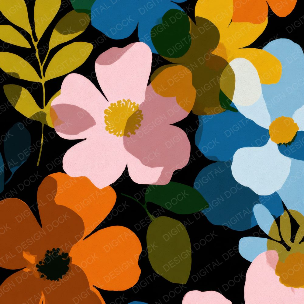 Graphic Petal Shape Background Digital Paper Pack (DDD000187)