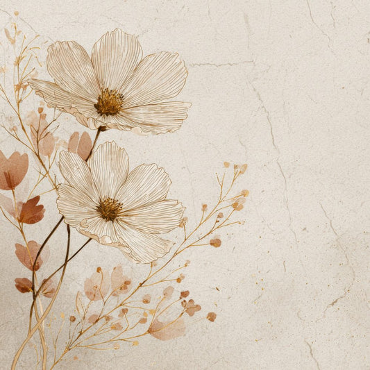 Parchment Botanical Outline Background Digital Paper Pack (DDD000191)